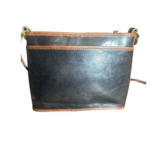 Brahmin Leather crossbody bag brown and black leather vintage - Picture 4 of 9